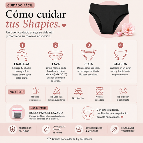  Braga menstrual sin costuras - absorción alta