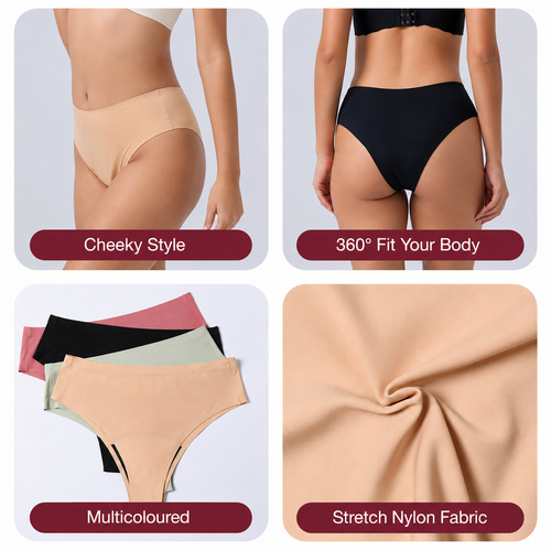  Braga menstrual de talle alto sin costuras – Absorbente y anti fugas