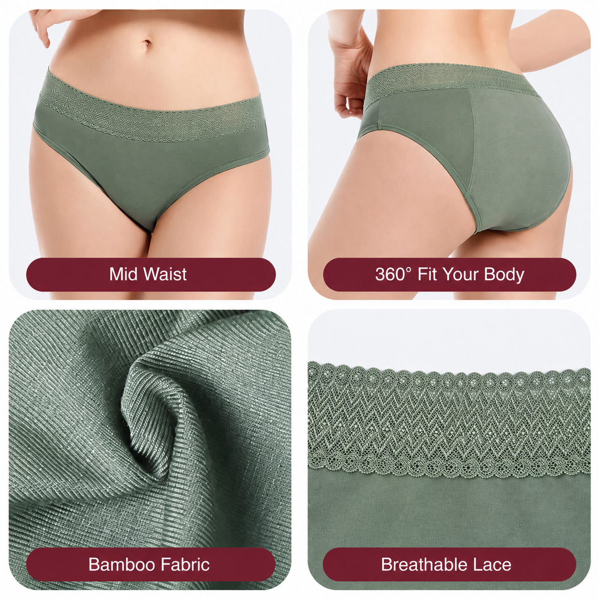  Braga menstrual - Alta absorción y anti fugas