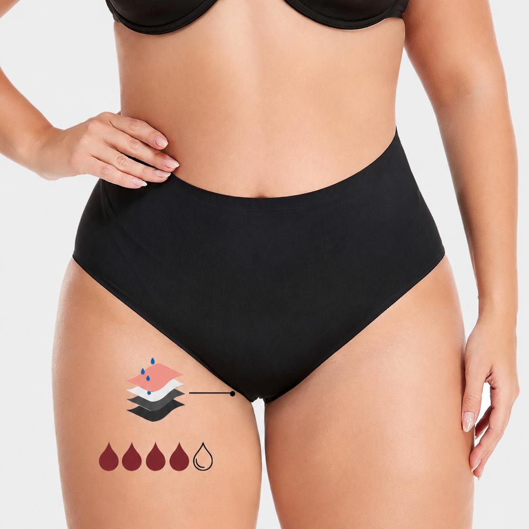  Braga menstrual sin costuras de talle alto